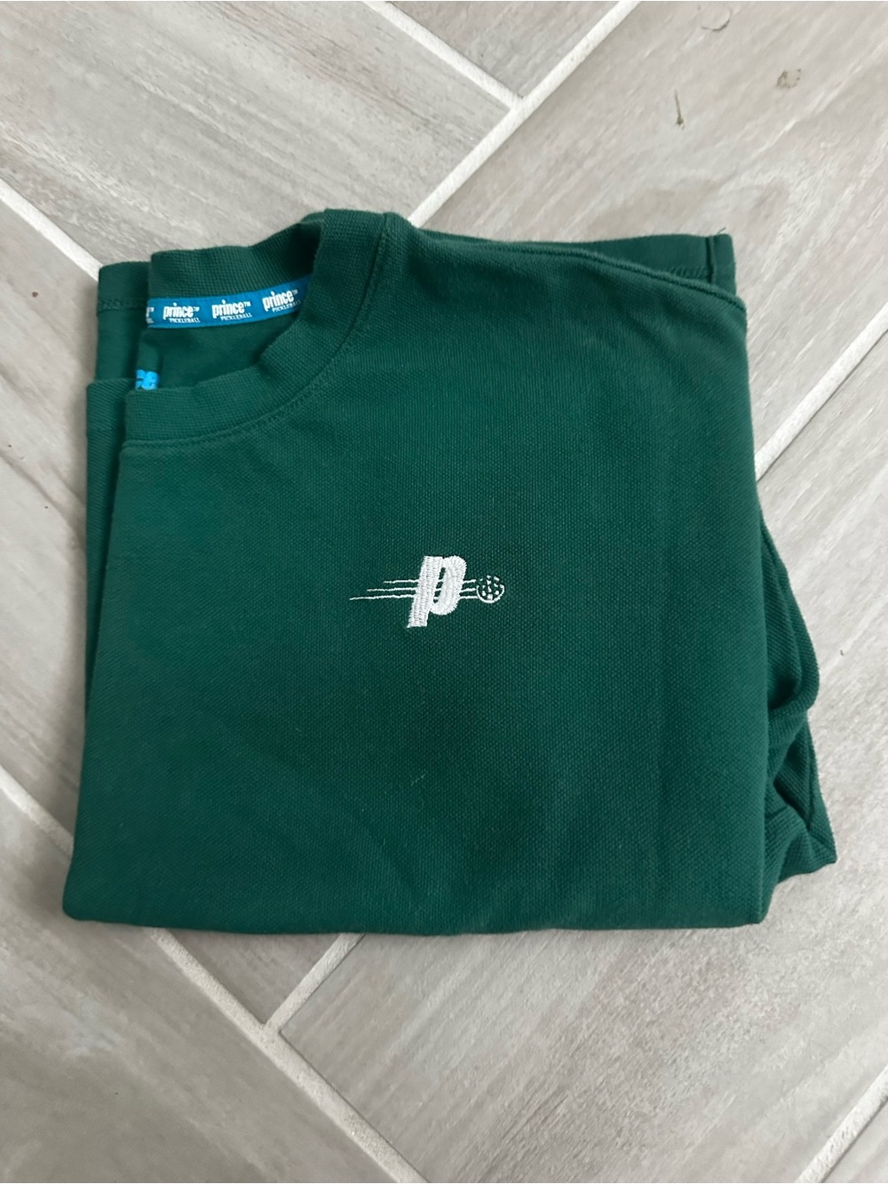 Prince Dark Green Embroidered Logo Crewneck Sweater